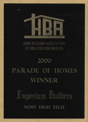 New Orleans Parade of Homes Most High Tech Award