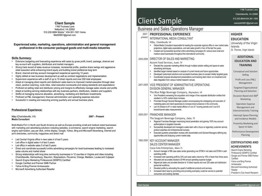 Sample of before and after resume revision.