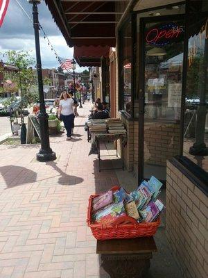 Dine al Fresco at Fredo's Market, then walk next door to Beyond Bedtime Books for some great reads and bargains.