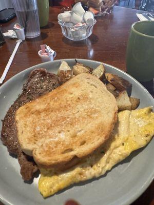 Steak and eggs