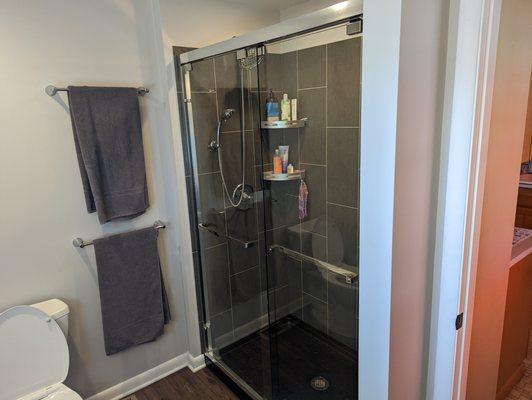 Shower door installation