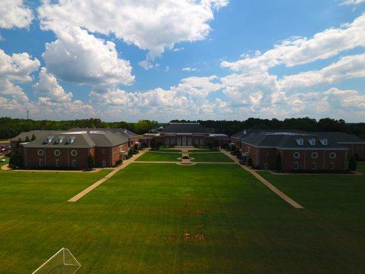 Drone shot of entire campus and grounds