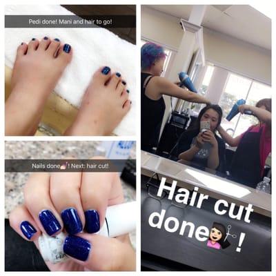 Getting Pedi, Mani, and hair cut done in one day! I'm so happy with all of them