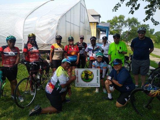 Detroit Bicyclists at our Brick Oven Pizza Sundays by Chef Brittany and her crew from "Detroit It's Food"