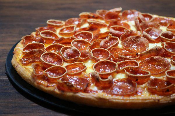 Pepperoni Feast Pizza  with 3 Different styles of pepperoni ..delicious