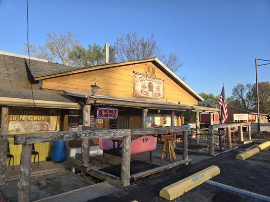 Enjoy a cold beer on our front porch.