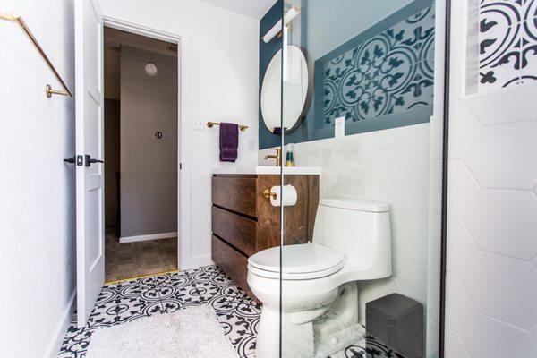 Patterned Tile Bathroom Remodel