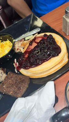 Blueberry Pancakes, scrapple