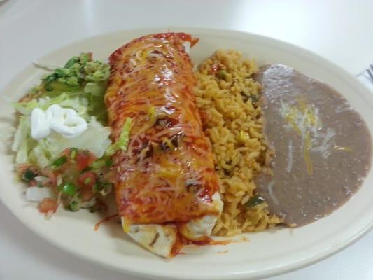 Chicken burrito lunch special