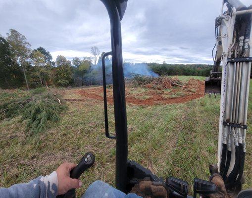 Clearing land and controlled burning