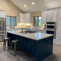 White and Blue Kitchen Remodel