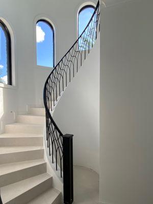 Ornamental spiral stair railing