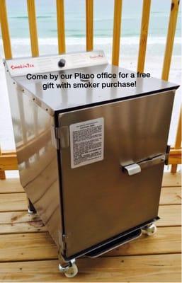 In the DFW area? Get a free gift with smoker purchase! Come see us in Plano M-F 9-5. 888-922-1511. https://www.smokintex.com/