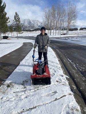 Getting some snow blowing done.