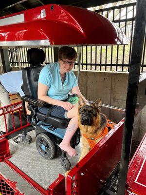 Their train ride is accessible and accompanied my service dog