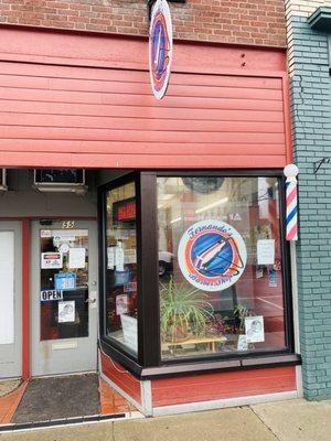 Fernando's Barber Shop facade  55 Bridge St Corning NY 14830