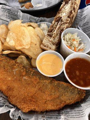 Walleye fish fry dinner