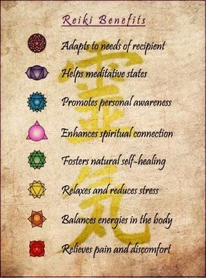 Benefits of a Reiki session.