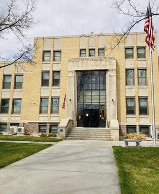 The courthouse building.