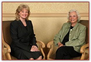 Sitting with Sandra Day O'Conner before receiving an award from her.