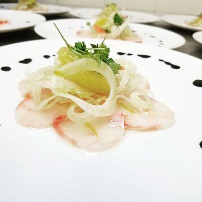 Branzino carpaccio fennel orange salad