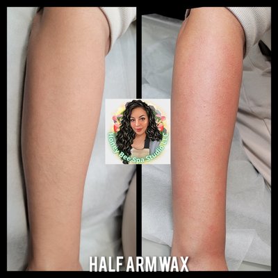 Half Arm Wax before and after