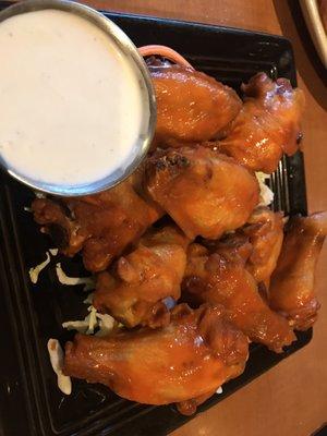 Buffalo wings and bleu cheese