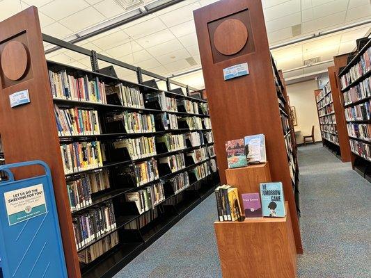 Looking at part of the fiction section.