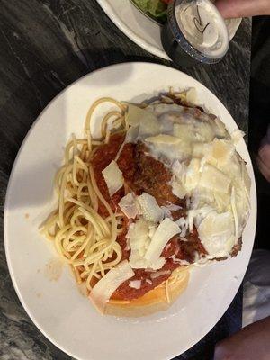 Chicken Parmesan with pasta