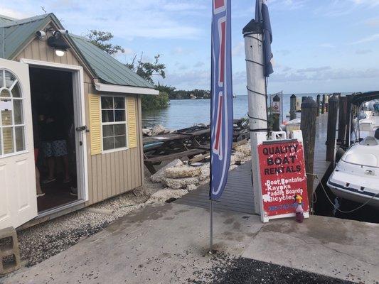 Office located beside dock.