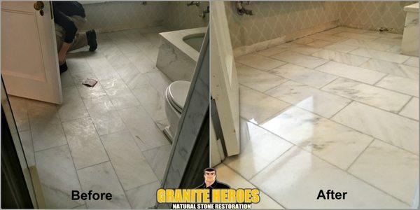 Drake Hotel Marble Bathroom Floor Restoration