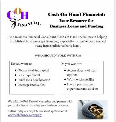 COH financial can help your business