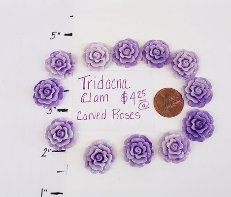 Carved clam roses