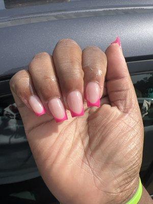 Pink acrylic French tips