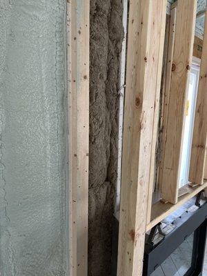 Used mineral wool behind fire place