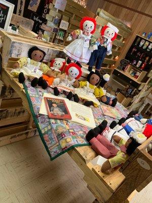 Handmade Raggedy Ann and Andy dolls by Flora Cotton