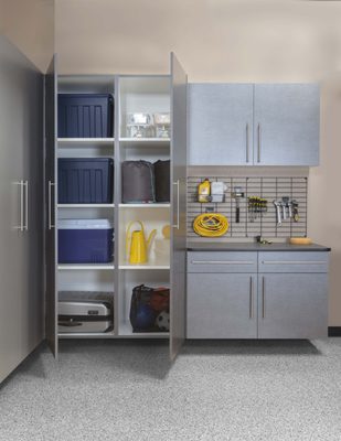 Garage Cabinets in Silver