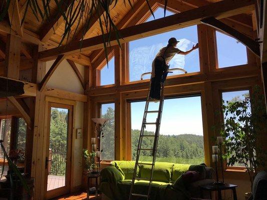 Beautiful day to clean windows in Evergreen, CO.