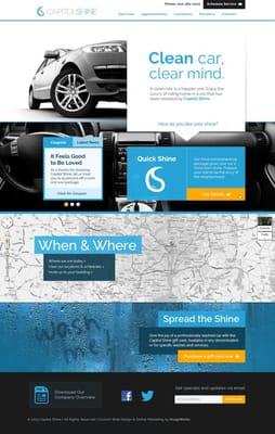 Homepage design for a local DC/VA/MD auto detailer.