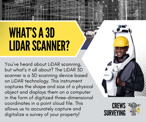 We utilize LiDAR scanning in order to deliver accurate and timely results to our clients! Find out more here.