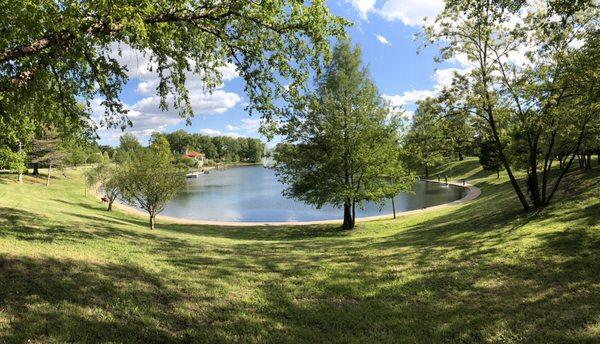 Boathouse and pond