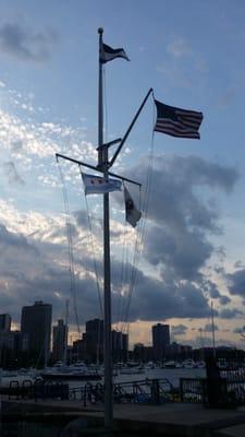 Yacht Club Flag Pole.