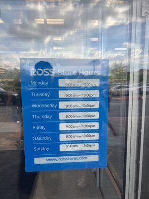 Store hours