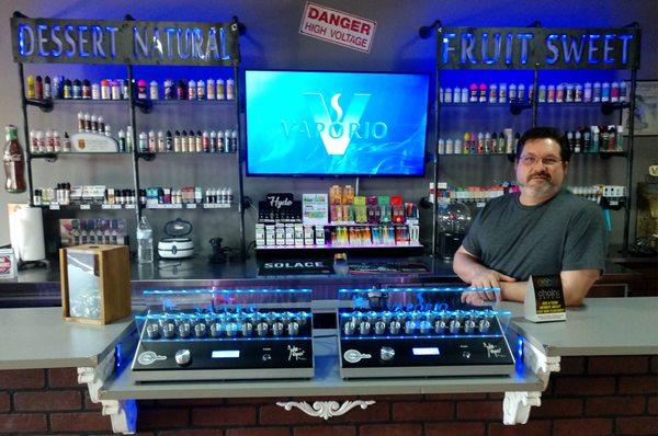 Try our unique juice sample bar Vapedex! Charles Malosh, owner