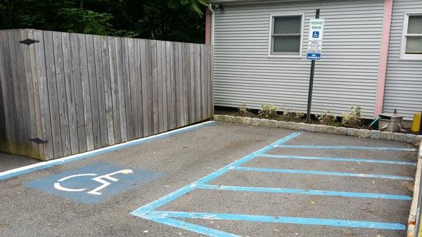 Handicap space provided by facility.