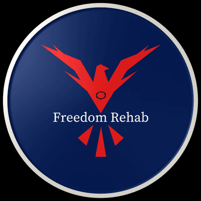 Logo: Red Falcon over blue background