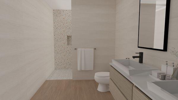 Master bath render.