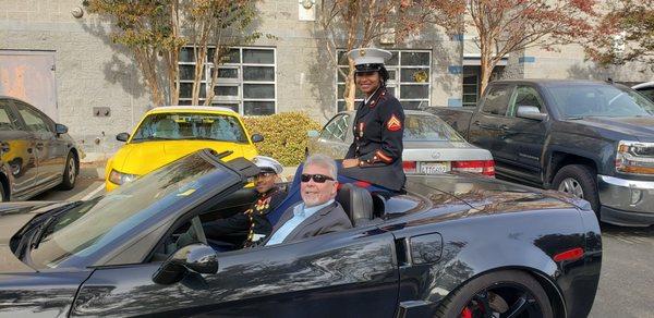 Car in a Vet parade.