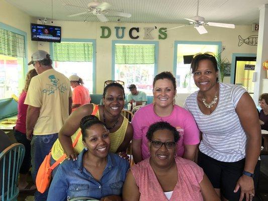 Rachel, our server, was the best! We had to take a group photo!