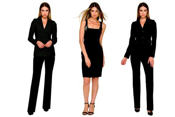 Finding your perfect elegant pantsuit or dress by Susanna Beverly Hills.